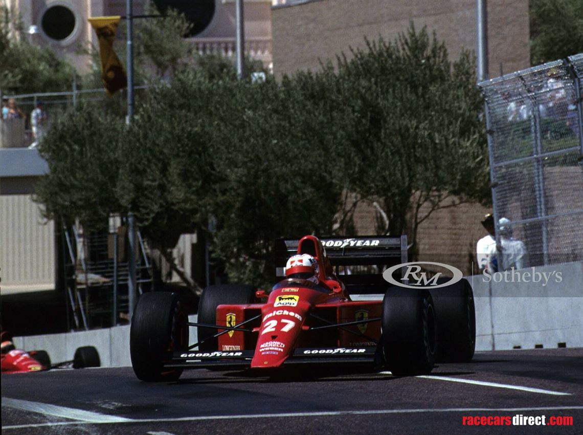 Nigel Mansell racing the Ferrari 640, “chassis 109”, at the 1989 United States Grand Prix. Formula One Pictures / John Townsend 2010