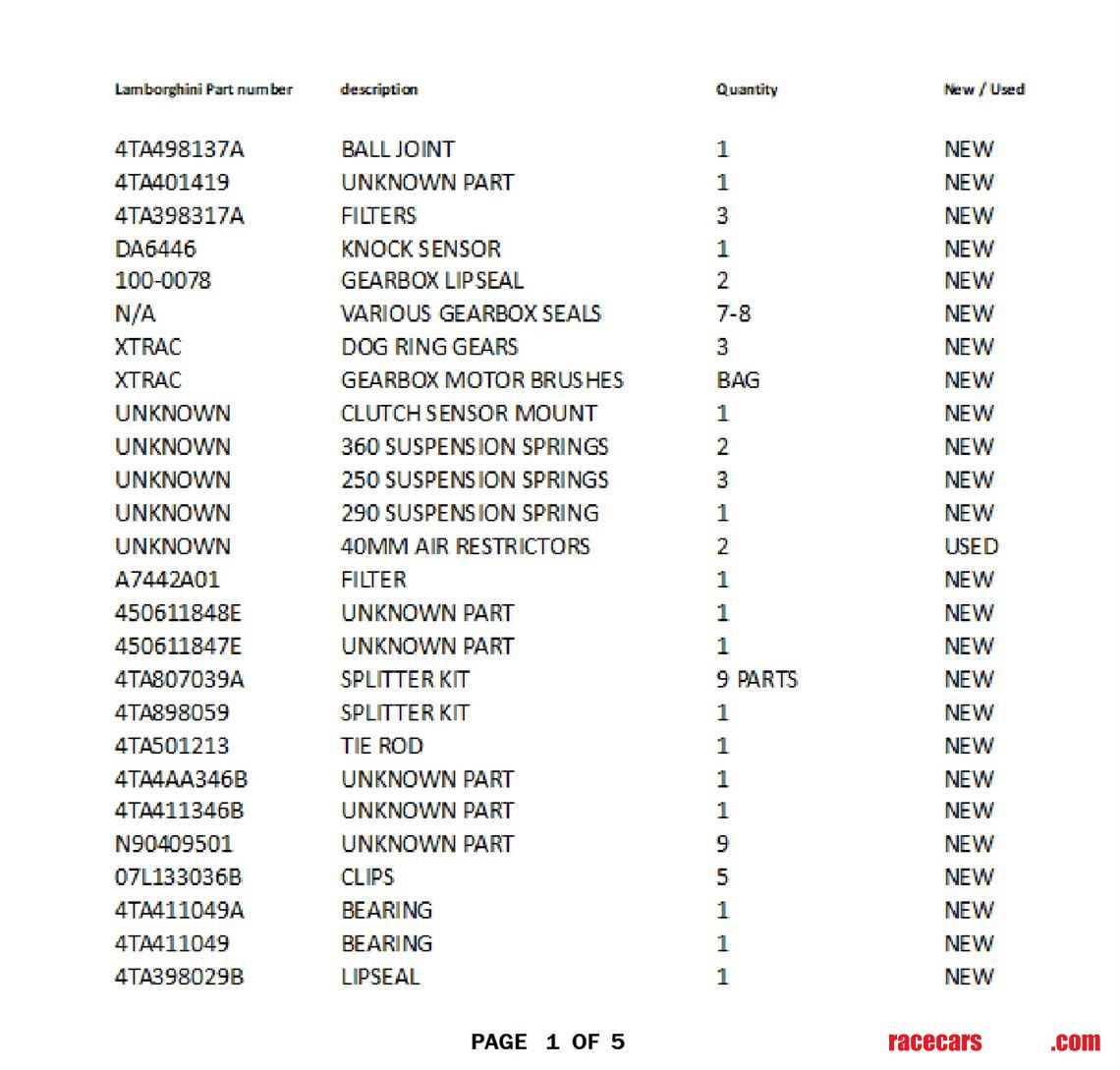 lamborghini-super-trofeo-parts-package-sold
