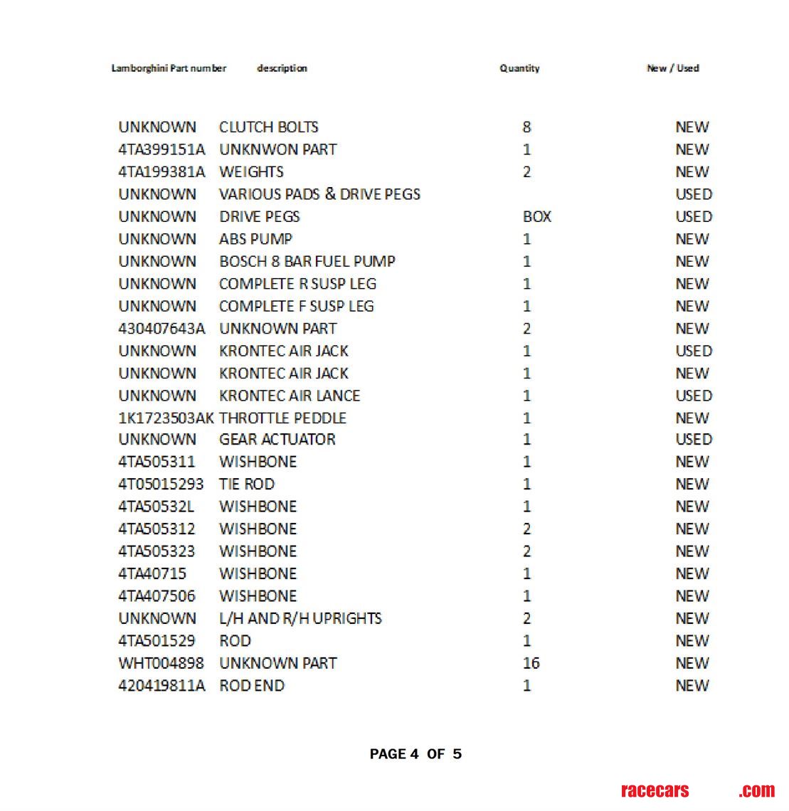 lamborghini-super-trofeo-parts-package-sold
