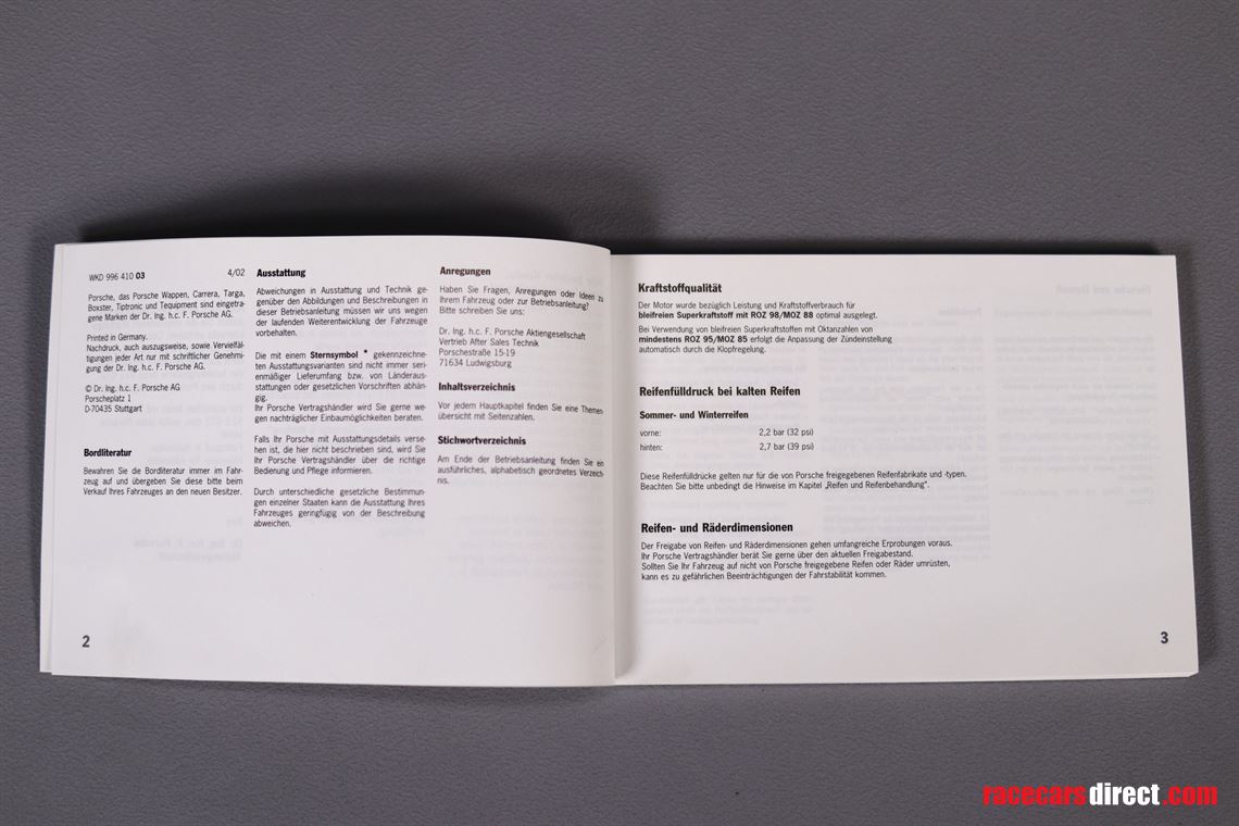 porsche-911-gt2-operating-instructions-model