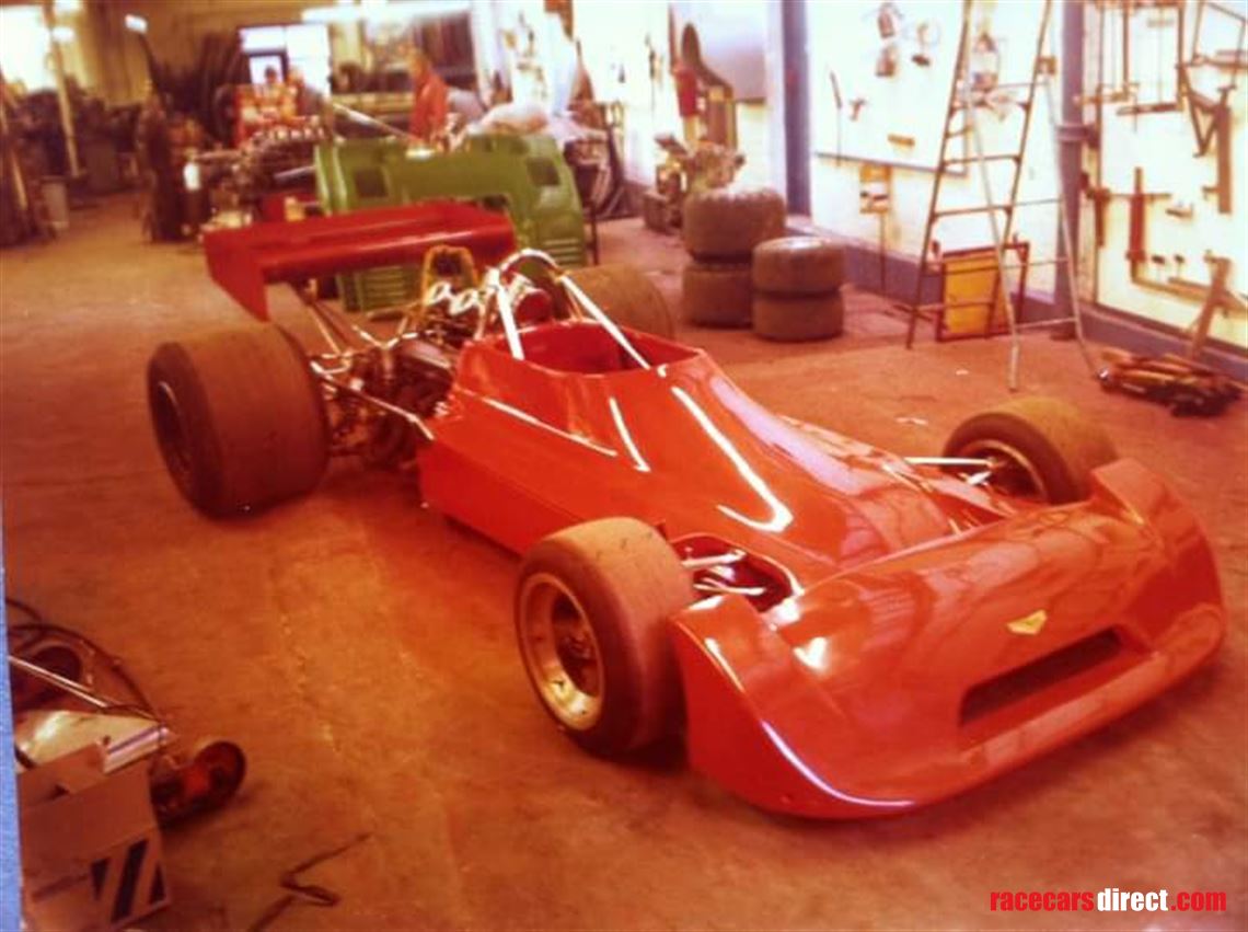 Chevron B32 leaving factory in 1975