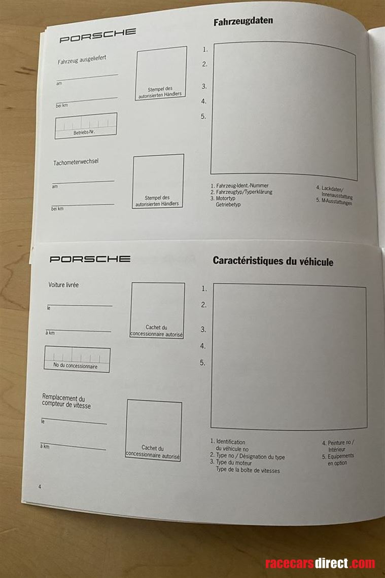 porsche-993-carrera-rs-owners-manual-set-empt