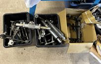 Suspension including all original units, wishbones. Also showing pedals and steering rack
