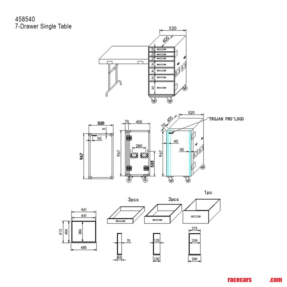 trojan-pro-7-draw-single-table-flight-case
