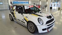 The Mini Cooper JCW with its first place trophy in the 750MC 2hr Club Enduro Event